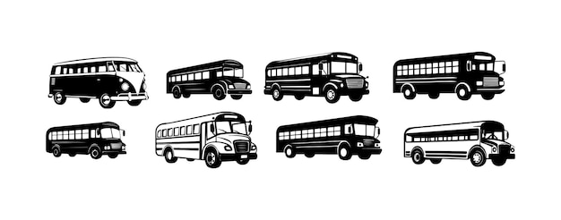 Вектор Силуэт школьного автобуса, изолированный на белом фоне векторная иллюстрация знака транспортного автобуса