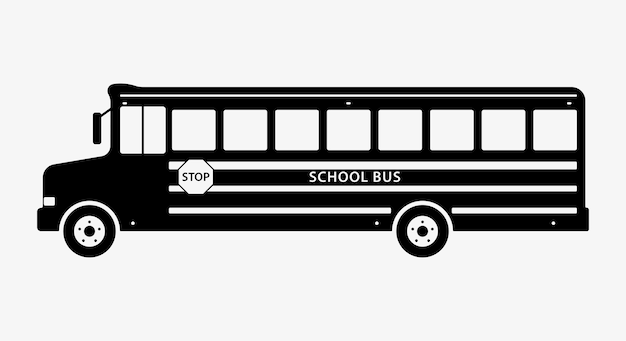 School Bus Transportation Vehicle Silhouette Illustration