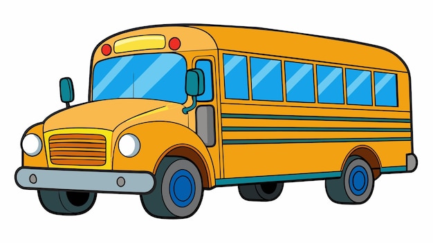 School Bus Vector Art Illustration