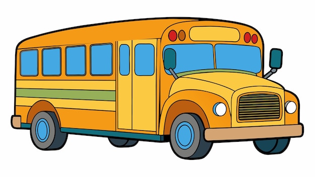 School bus vector art illustration