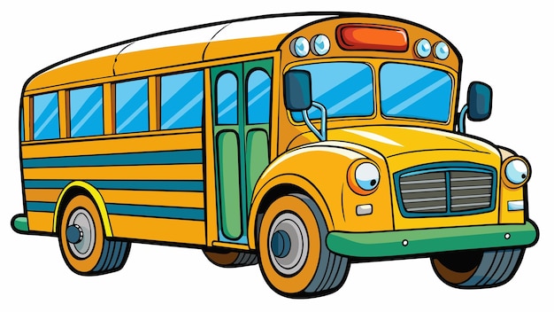 School Bus Vector Art Illustration