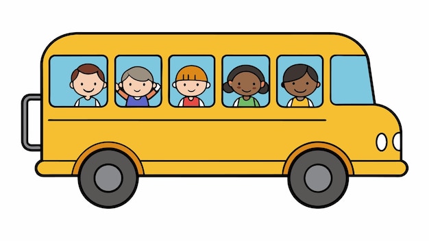 Векторная иллюстрация школьного автобуса