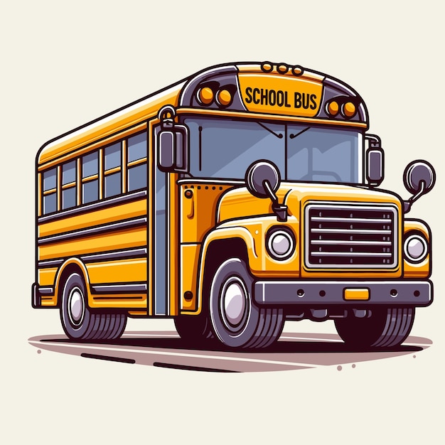 Vector school bus vector cartoons ai generated