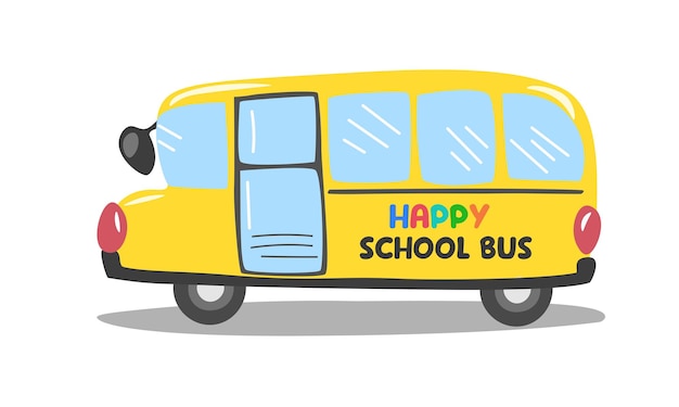 School bus vector illustration Back to school vector set Education concept Flat vector in cartoon