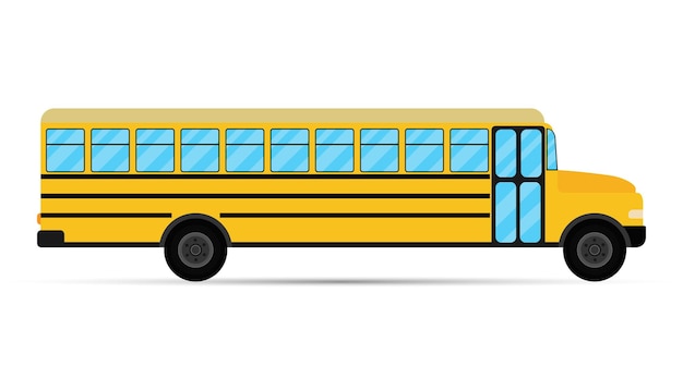 Вектор школьного автобуса изолирован на белом фоне. Векторная иллюстрация. Эпизод 10