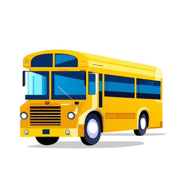 School bus on white background