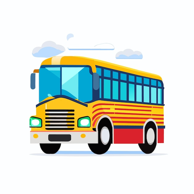 School bus on white background