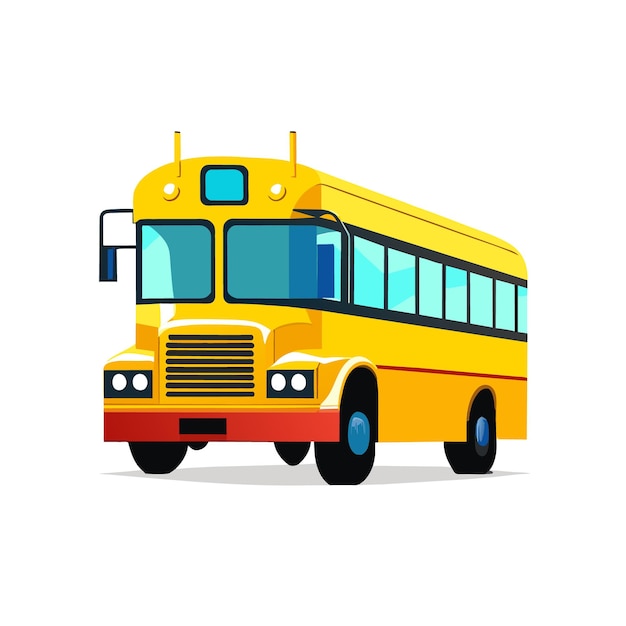 School bus on white background