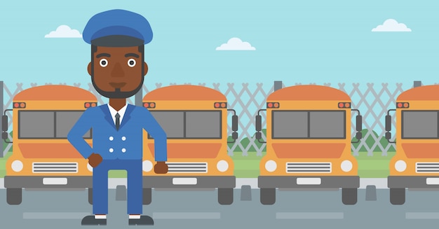 School buschauffeur vectorillustratie.