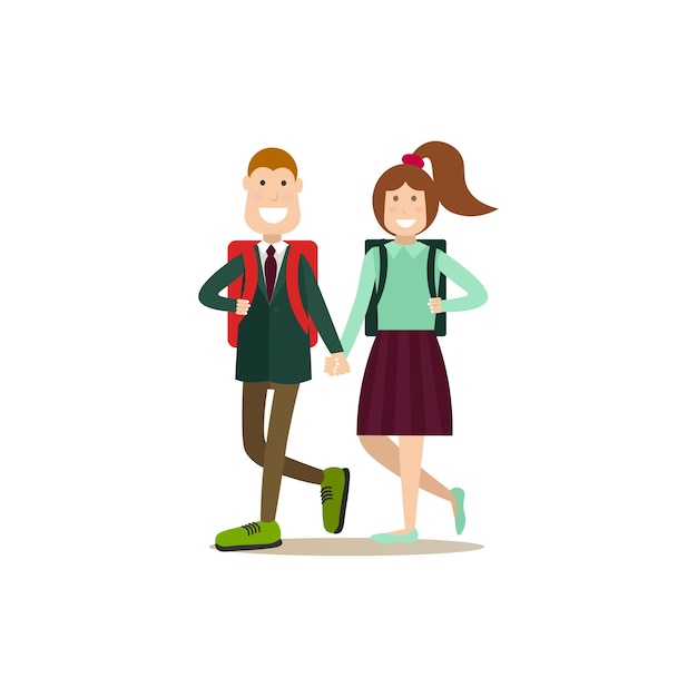 Vector school children concept vector illustration in flat style