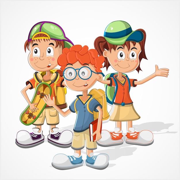 School children vector illustration