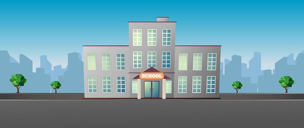 Scuola in città illustrazione vettoriale.