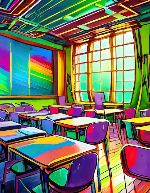 Vector school class room