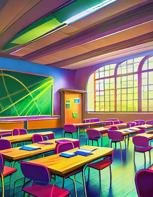 Vector school class room