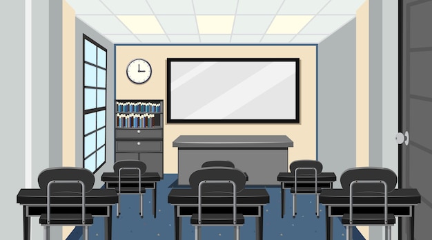 Vector school classroom interior concept