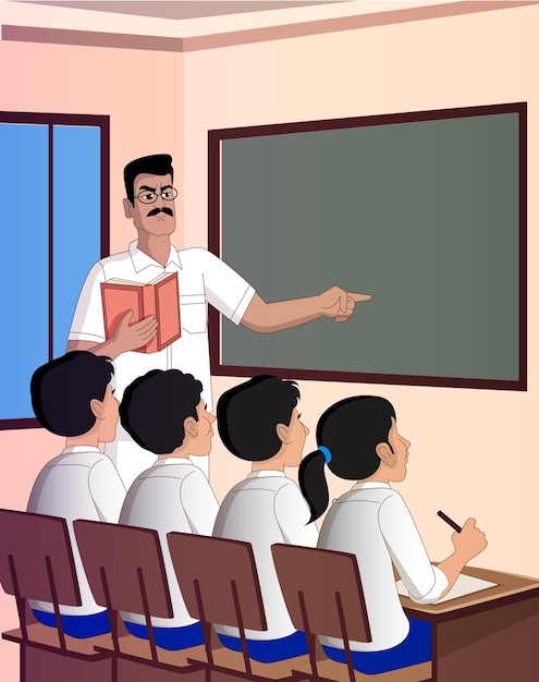 Vector school classroom