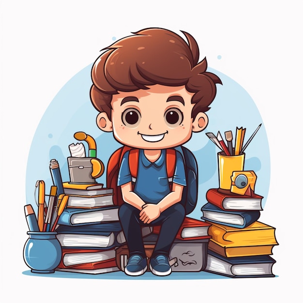 Vector school clipart cartoon vector