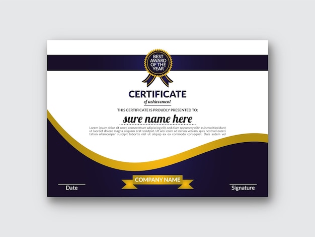 School, College and Universities Certificate Template Design with creative A4 Size layout
