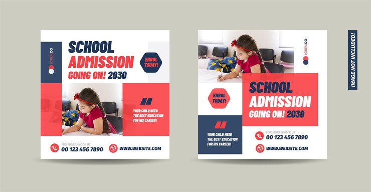 Vector school college university  admission and back to school social media post design