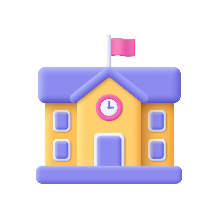 Vector school college university building education knowledge concept 3d vector icon cartoon minimal style