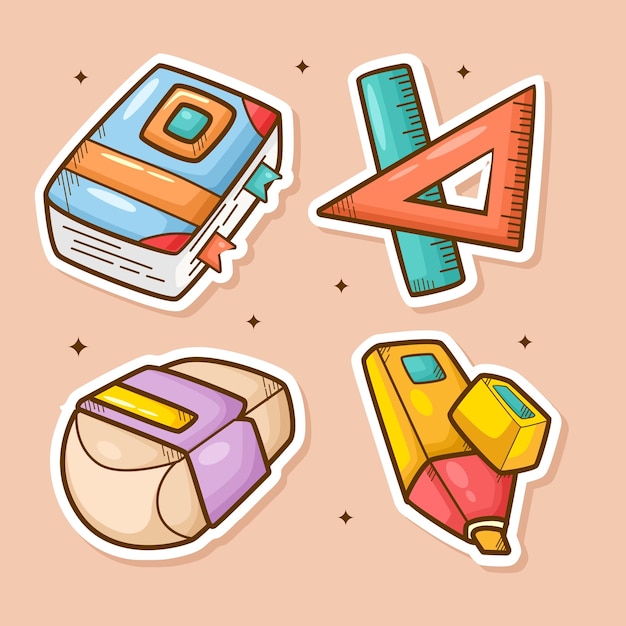 Vector school cute doodle vector collection