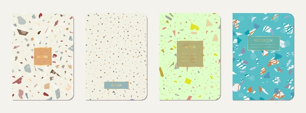 School diary cover design Terrazzo abstract