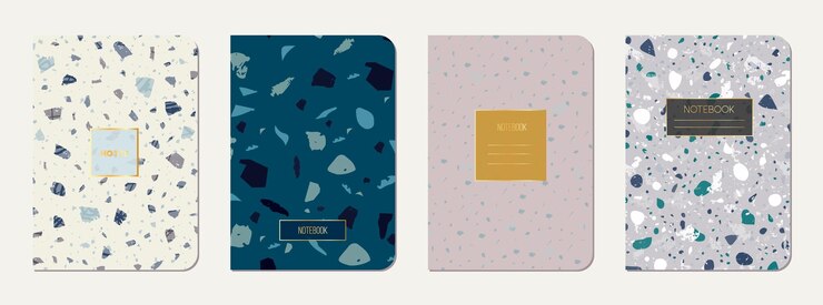 Vector school diary cover design terrazzo abstract