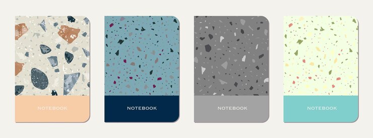 Vector school diary cover design terrazzo abstract