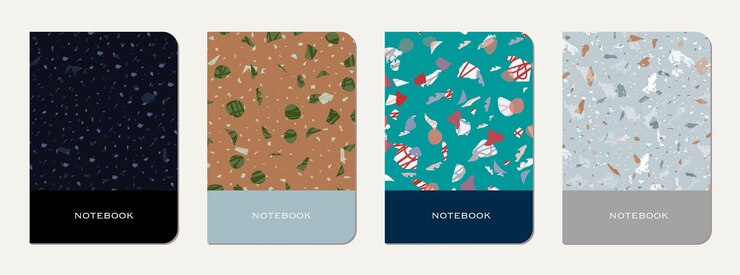 Vector school diary cover design terrazzo abstract