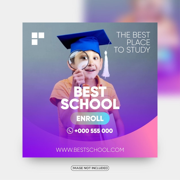 School digital marketing social media post templates