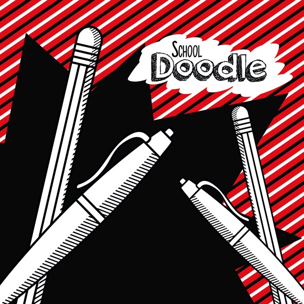 Cartone animato di doodle di scuola