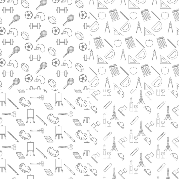 Vector school doodle patterns print