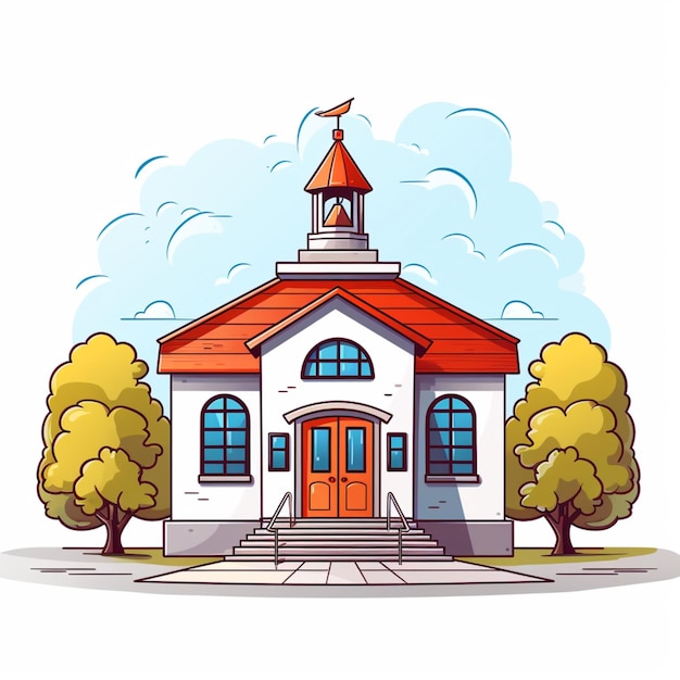 School drawing cartoon vector