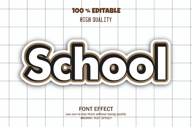 School editable font effect