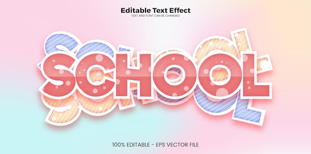 School editable text effect in modern trend style