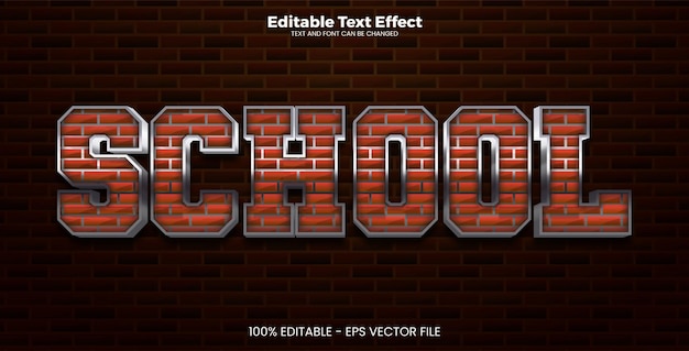 School editable text effect in modern trend style