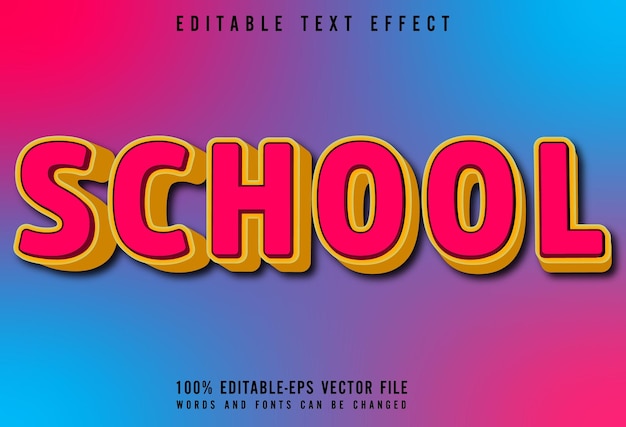 School editable text effect vector