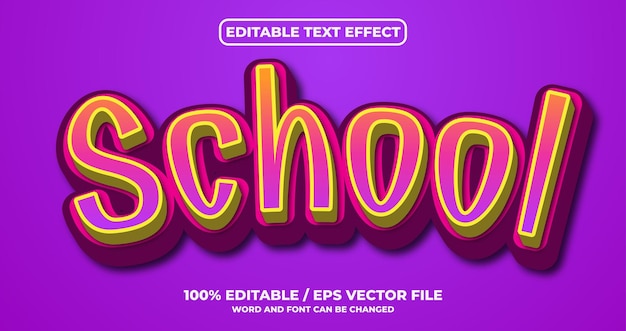 School editable text effect