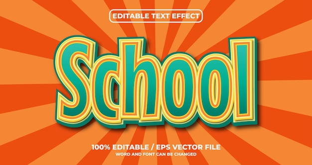 School editable text effect