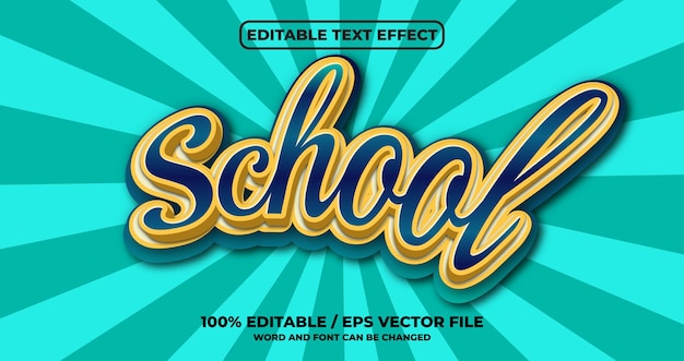 School editable text effect