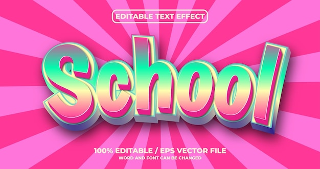 School editable text effect