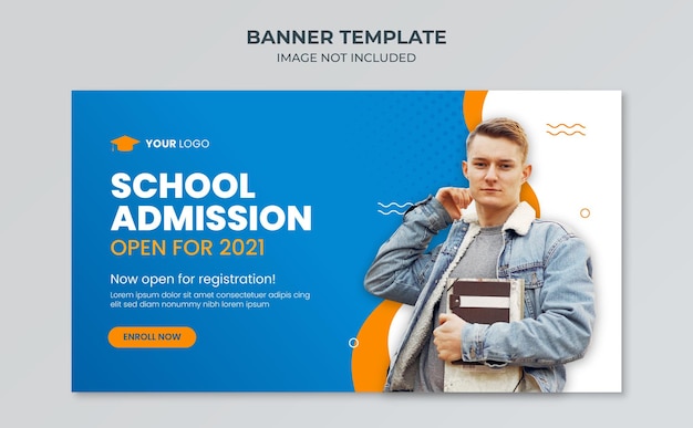 School education admission banner template
