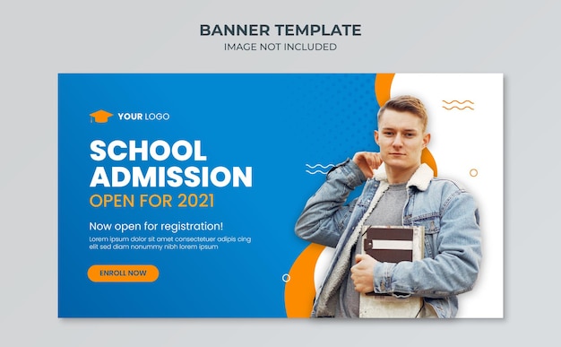 Modello di banner di ammissione all'istruzione scolastica