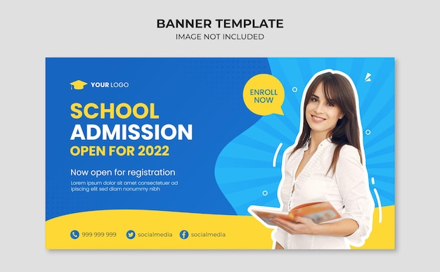 Vector school education admission banner template