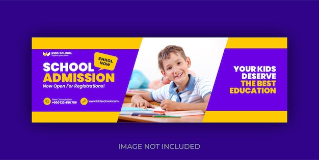 school education admission facebook cover template eps
