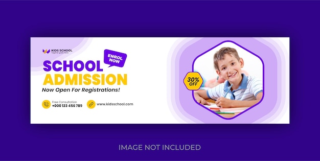 Modello di copertina di facebook per l'ammissione all'istruzione scolastica eps