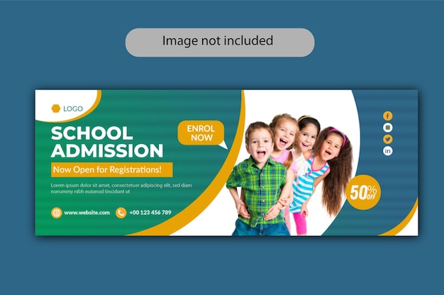 School education admission facebook cover &amp; web banner design