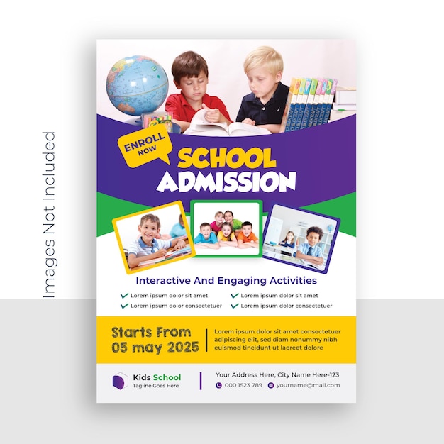 School education admission flyer poster design