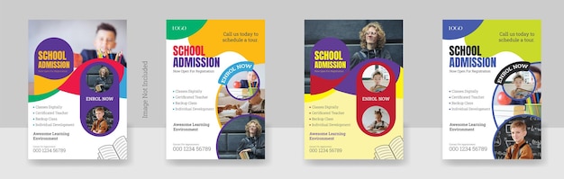 Vettore modello di poster per l'ammissione scolastica junior admission for kids educazione scolastica