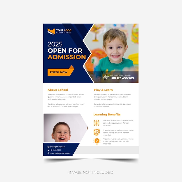 School education admission flyer template